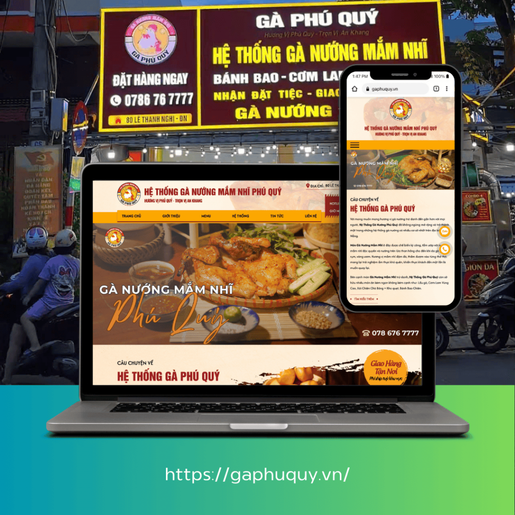 du an website ga phu quy Gà Phú Quý - Hệ thống gà nướng mắm nhĩ Đà Nẵng